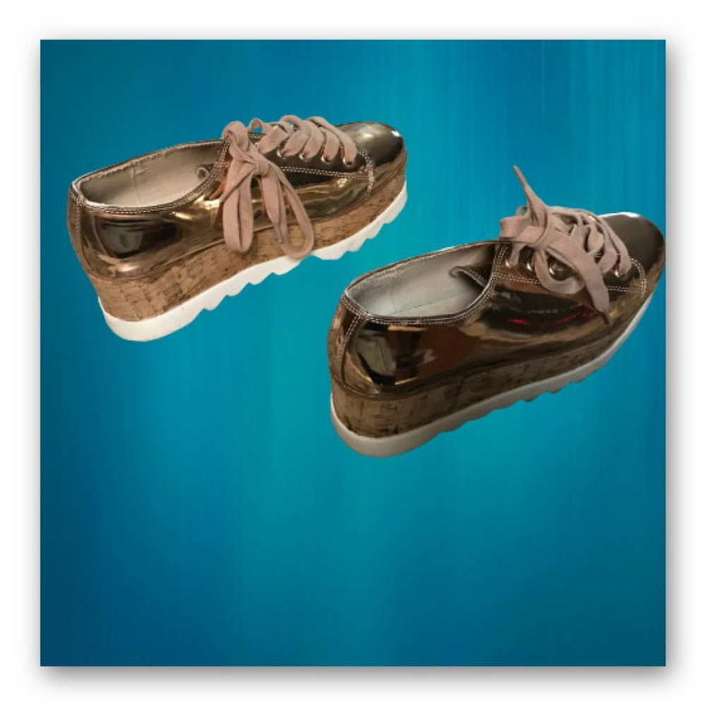 Rouge Helium platform pink iridescent tie shoes - Picture 4 of 12